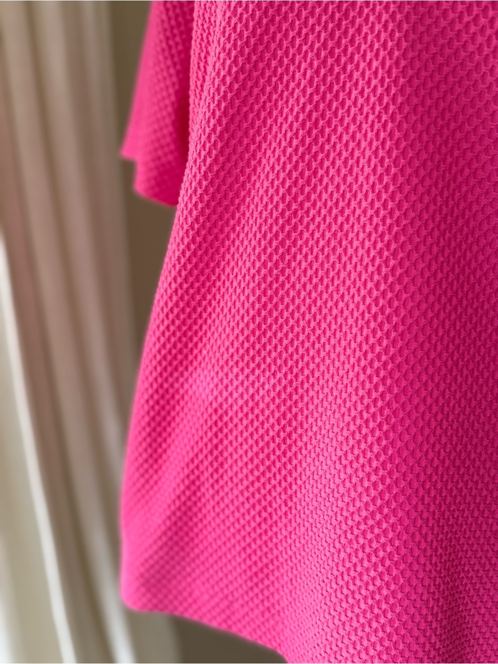 Vintage 90s Y2K Bright Pink Knit Polo with Green Contrasted Collar Golf Shirt - Picture 4 of 8